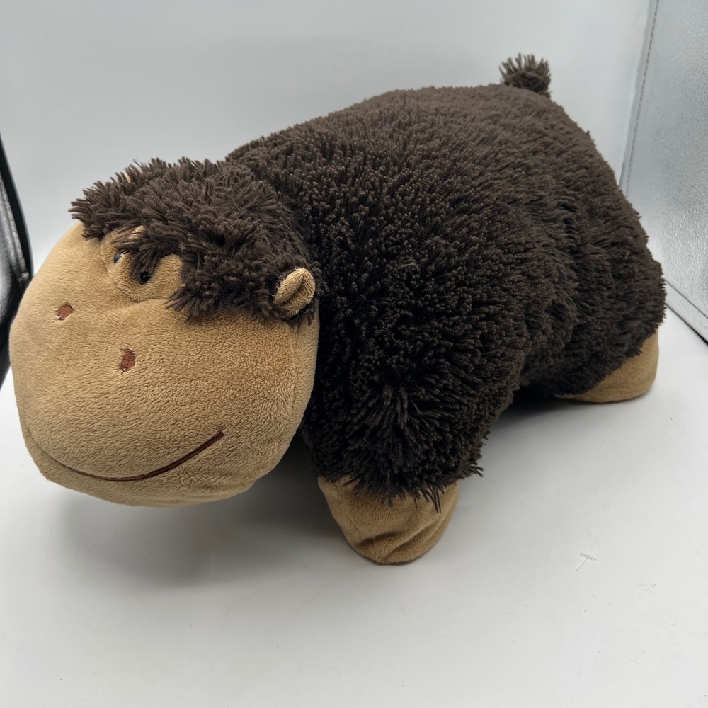 Pillow Pets Monkey Brown Plush Stuffed Animal 18 inch Large discontinued